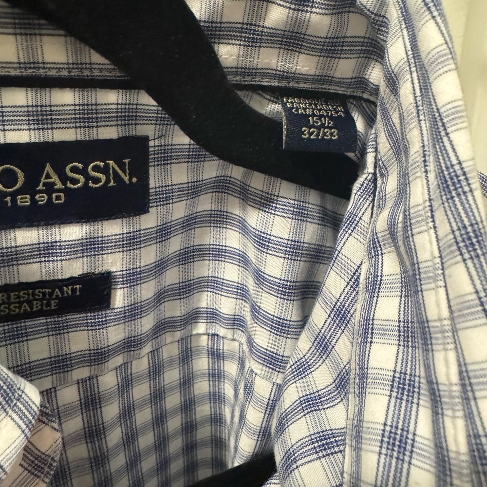 U.S. Polo Assn Shirt Mens Grey/Black Check Collared Button Down Full Sleeve - Picture 6 of 6